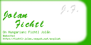 jolan fichtl business card